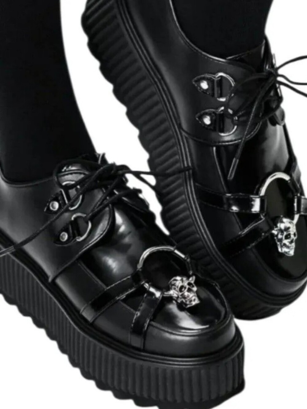 Killstar Skull Loafers with Platform Creeper
